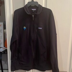 Patagonia men’s black zip up fleece jacket size XL